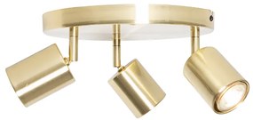 Moderné stropné svietidlo mosadzné nastaviteľné okrúhle 3-svetlo - Java