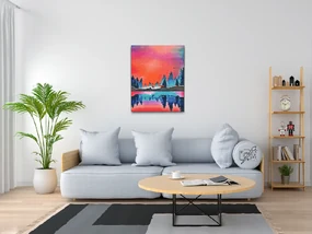 Gario Diamantové maľovanie Zimná krajina 2 Rozmery: 40 x 50 cm, Rámovanie: Iba zrolované plátno, Diamanty: Štvorcové