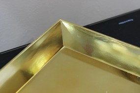 Zlatá plastová hranatá tácka 49cm