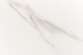 Jedálenský stôl UNIQUE 200 cm rám z tmavého orechového dreva dyhovaný keramický biely mramorový vrch