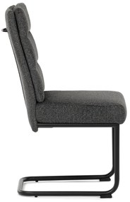Autronic - Židle jídelní, taštičkové pružiny v sedáku, madlo na opěráku, tmavě šedá látka, černý kov - DCL-P3107 GREY2