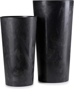 PLASTOVÝ KVETINÁČ URBANIKA SADA 2KS 57X30 CM+46,6X25,5 CM ČIERNA