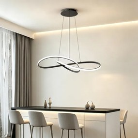Brilagi - LED stmievateľný luster na lanku INFINITY LED/80W/230V 80x80 cm čierny + diaľkové ovládanie