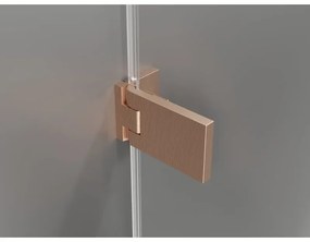Mexen Lunar-F Duo, skladací sprchový kút 95 x 95 cm, 6mm číre sklo, profil medená matná, 836-095L-095P-65-00