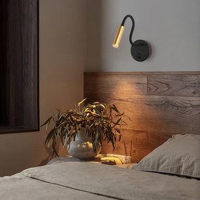 Brilagi - LED Flexibilná nástenná lampa MAYA LED/3W/230V 4000K čierna/zlatá