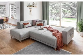 Svetlosivá rozkladacia/s úložným priestorom rohová pohovka (ľavý roh/do L) Classy Sophie – Miuform