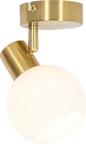 Bodové svetlo v štýle Art Deco zlaté s opálovým sklom nastaviteľné - Anouk