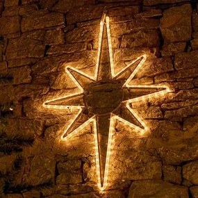 DECOLED LED světelná hvězda na vrchol stromu, 80 x 120 cm, teple bílá