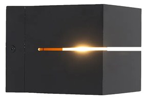 Moderná nástenná lampa čierna a zlatá 9,7 cm - Transfer Groove