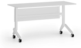 Mobilný stôl PRIMO MOVE, 1400 x 600 mm, biela podnož, biela