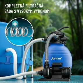 Piesková filtrácia k bazénu AQUA, 10 200 l/h, modrá Jurhan