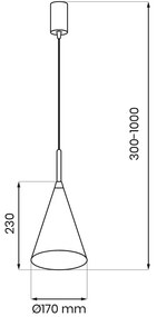 Závesné svietidlo Capital, 1x krémové kovové tienidlo, (fi 17cm), cr