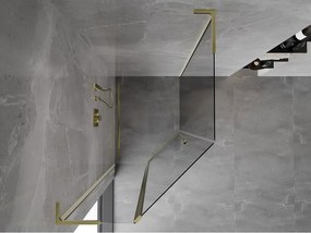 Mexen Mist L, päťuholníkový sprchový kút s krídlovými dverami, 90 x 100 cm, 8mm číre sklo, zlatý lesklý profil, 8A8L-090-100-50-00