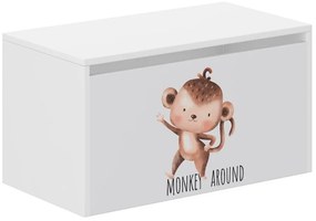 Detský úložný box s motívom opice – 40 × 40 × 69 cm