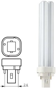 Energetická 13w žiarovka s 2 žiarovkami Cfl Cool White 4200k G24d-1 Low