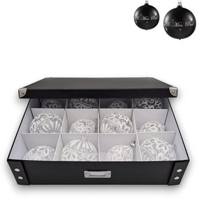 Zeller Present Triediaci organizér s priehradkami na vianočné gule a ozdoby, čierny