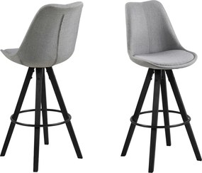 Dizajnová barová stolička Nascha, svetlo šedá-čierna