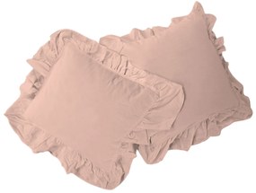 SADA OBLIEČOK NA VANKÚŠ STONEWASHED 2 KS 40X40 CM RUŽOVÁ