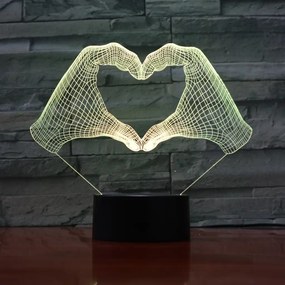 3Dmix 3DL-DFS013 – 3D LED nočná lampa - Srdce z rúk (Aroma)