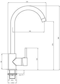 Deante Doppio, nerezový drez na dosku 1-komorový 780x430x160 3,5" + drezová batéria s ramenom typu "U" + sifón, vzor satén, ZENB0113