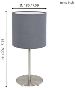 Eglo 31596 - Stolná lampa PASTERI 1xE27/60W/230V