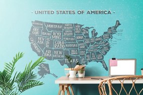Tapeta moderná mapa USA s modrým pozadím