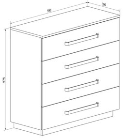 KOMODA MARION LED BIELA VYSOKÝ LESK