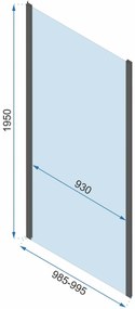 Rea Rapid Slide, sprchovací kút s posuvnými dverami 130(dvere) x 100(stena), 6mm číre sklo, zlatý lesklý profil, KPL-K5636