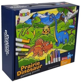 LEAN TOYS Puzzle na vymaľovanie Dinosaury 24 kusov