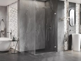 Mexen Lunar-B, pravostranný výklopný sprchový kút 95 x 70 cm, 8mm číre sklo, chrómový profil, 832-095-070-01-00-P