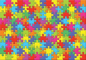 Fototapeta - Farebný Puzzle (152,5x104 cm)