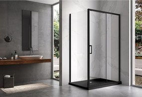 BPS-koupelny Obdĺžnikový sprchovací kút KZ104B BL 110x90 čierny/transparent + vanička ST04B BL čierna