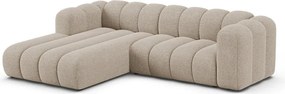 Béžová ženilková rohová pohovka (ľavý roh/s leňoškou) Lupine – Micadoni