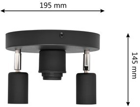 Bodové svietidlo CENTRO 3xE27/15W/230V čierna