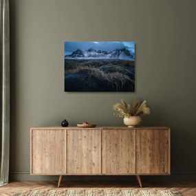 Sklenený obraz výhľadu na Islandskej vrcholky (70x50 cm)