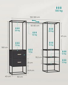 Otvorená šatníková skriňa RGR003B56