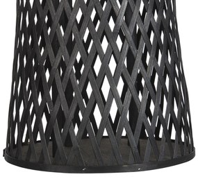 Bambusový lampáš na sviečku 58 cm čierny MACTAN Beliani