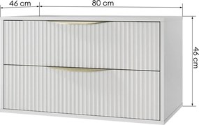 Závesná skrinka pod umývadlo Avila s doskou 80 cm biela/zlatá