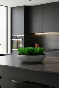 Okrasná miska PLANA, sklolaminát, priemer 34 cm, sivá