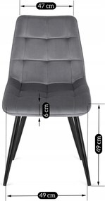 PROXIMA.store - Čalúnená jedálenská stolička RIO FARBA: sivá