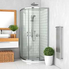 Roth Štvrťkruhový sprchový kút LLR2 - bez vaničky ROTH-Variant: rozmery: 80x80 cm - (LLR2 800 - 555-8000000-04-02), ROTH-Profily: profily: biela, výp…