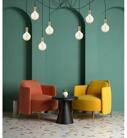 Luster na lanku MIROS 7xE27/60W/230V pavúk čierna/zlatá