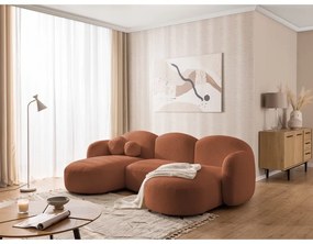 Terakotová rohová pohovka z textílie buklé (do tvaru "U") Orbit – Ropez