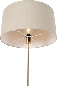 Stojaca lampa nastaviteľná bronzová so svetlohnedým tienidlom 50 cm - Parte