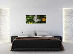 Obraz - biely motýľ (120x50 cm)
