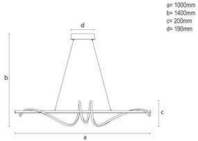 LED stmievateľný závesný luster na lanku LED/50W/230V 3000-6500K 100 cm + diaľkové ovládanie