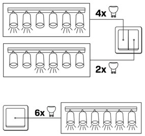 Bodové svietidlo BAMBOO 6xGU10/10W/230V čierna