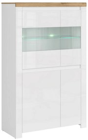 Skriňa VILGO 2D2W, lesklá biela