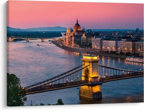 Obraz - Panorama mesta, Budapešť, Maďarsko (70x50 cm)