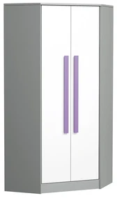 Rohová skriňa Tigi TG02, Farby: antracit / biely + zelená